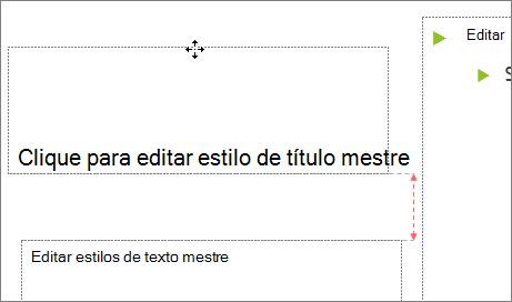 Mover um espaço reservado em um slide
