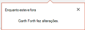 O PowerPoint para Office 365 mostra a você quem fez alterações no seu arquivo compartilhado enquanto você estava fora