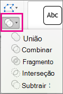 Menu Mesclar Formas