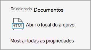 captura de ecrã a mostrar mais propriedades do PowerPoint