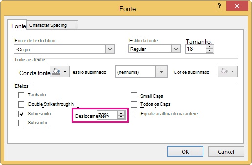 Mostra a caixa de diálogo Fonte no PowerPoint