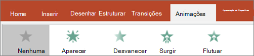 Escolha uma animação na galeria