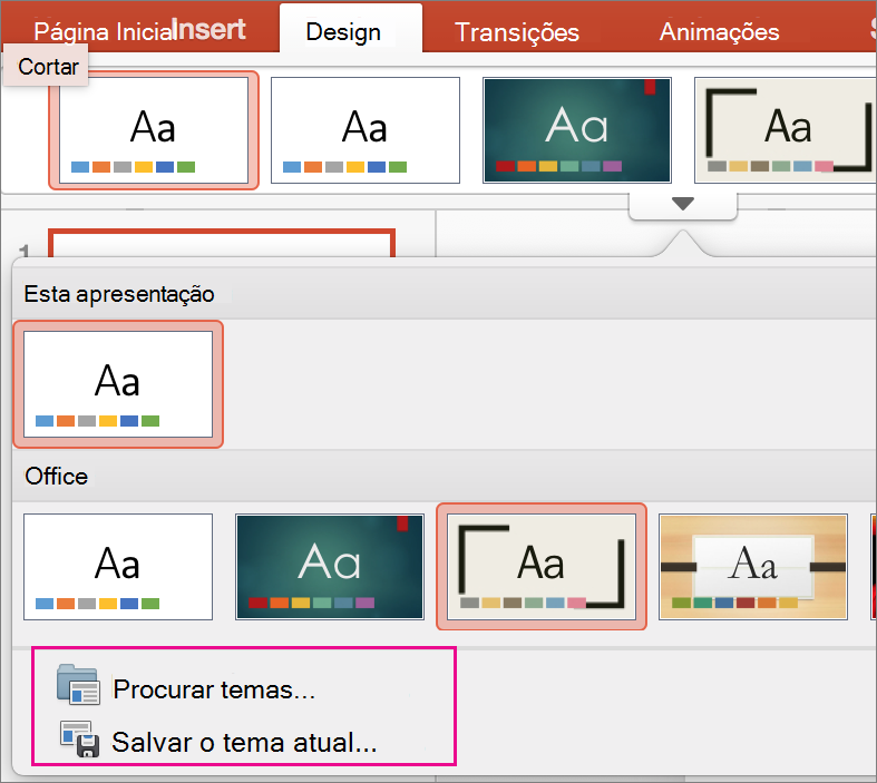 Salvar seu tema do PPT para Mac