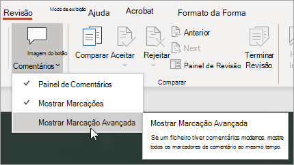 Selecionar Mostrar Marcação Avançada