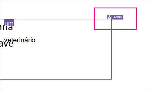Exibe um ícone que mostra uma pessoa trabalhando em uma seção de um slide no PowerPoint 2016 para Windows