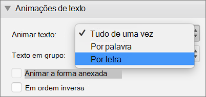 Selecione a opção Por Letra