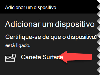 Selecione a caneta digital para informar ao Windows que você deseja conectá-la ao computador via Bluetooth