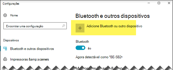 Adicionar um dispositivo Bluetooth