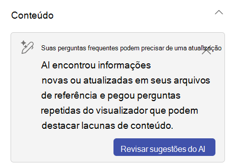 Perguntas frequentes – examinar sugestões de IA