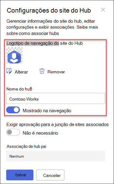 captura de tela do nome do logotipo do hubsite nav