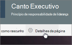 Menu Detalhes da Página