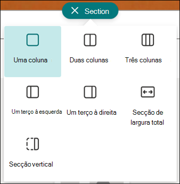 Layout da seção