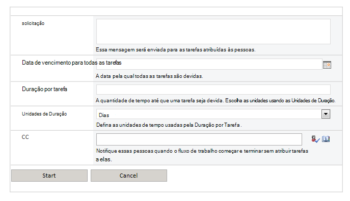 Imagem da tela do fluxo de trabalho