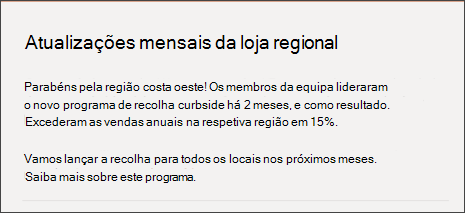 captura de ecrã da peça Web texto