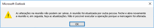 Caixa de diálogo de erro