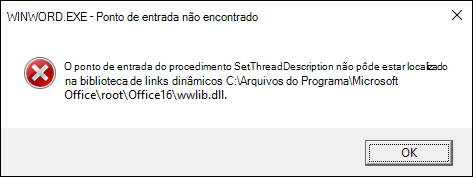 Erro ao abrir documentos do Word