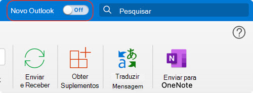 Nova alternância do Outlook para Mac