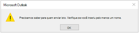 Erro de tarefa: precisamos saber para quem enviar isso