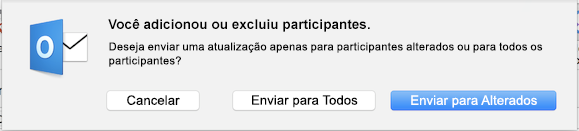 Você adicionou ou excluiu participantes.