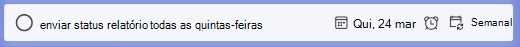 Adicionar repetição ao escrever informações com o título da tarefa