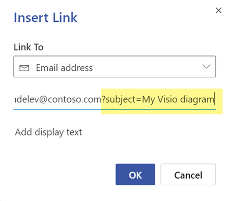 Você pode acrescentar uma linha de assunto após o endereço de email.