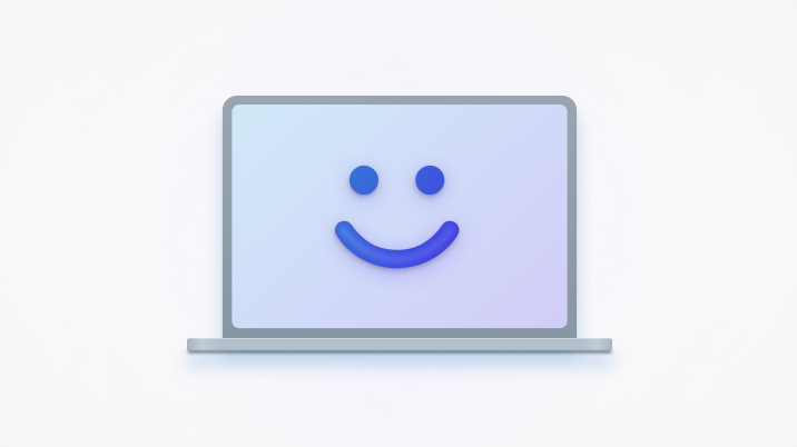 Ícone de um portátil e Windows Hello rosto.