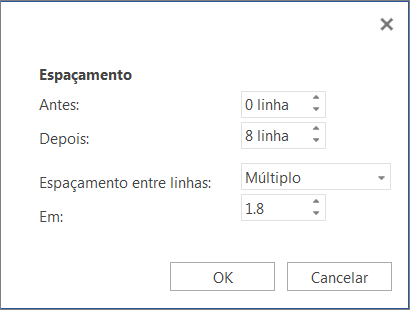 Caixa de diálogo Parágrafo