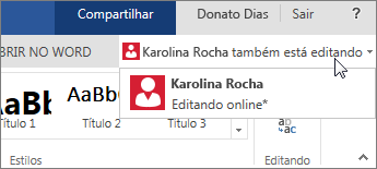 Autores no Word Online