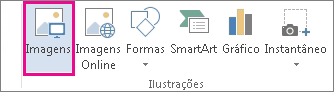 O comando Imagens na guia Inserir