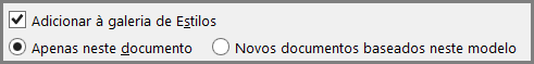 Adicionar à Galeria de Estilos do Word