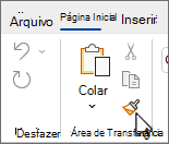 Botão Pincel de formatação no friso