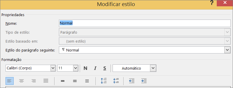 Modificar Estilo Formato do Word