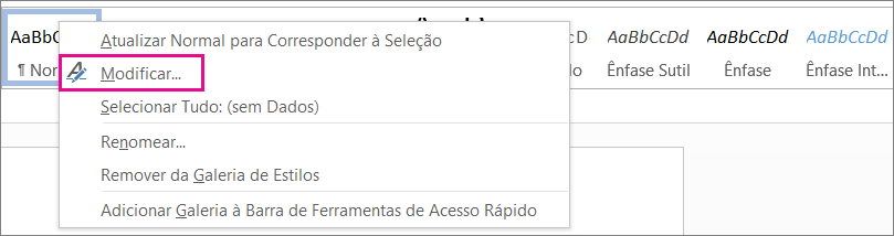 Modificar Estilo do Word