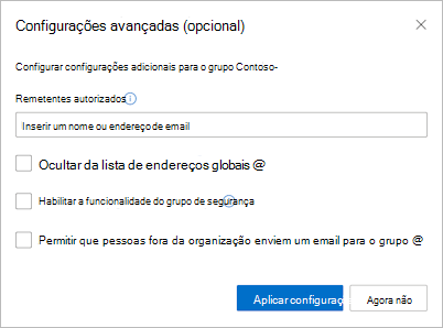 Imagem de configurações avançadas