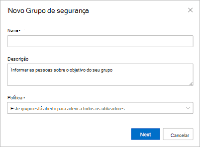 Criando um grupo de segurança