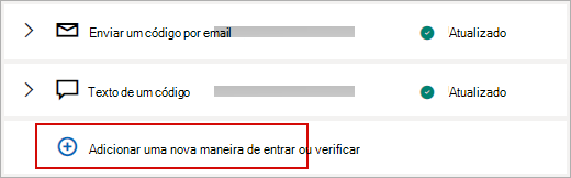 Alterar suas informações de segurança
