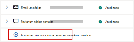Alterar suas informações de segurança