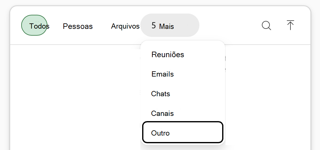 Captura de tela do menu 'Adicionar conteúdo de trabalho' do Copilot no Excel, com 'Mais' e depois 'Outro' destacados.