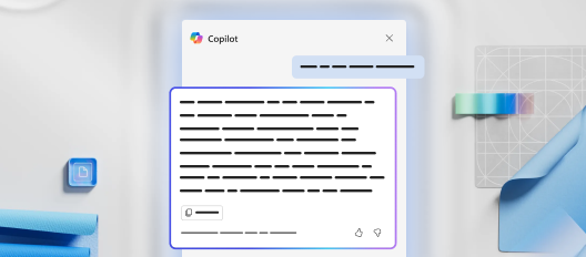 Captura de ecrã conceptual a mostrar a janela de chat copilot.