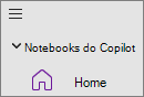 Blocos de Notas do Copilot opção no OneNote