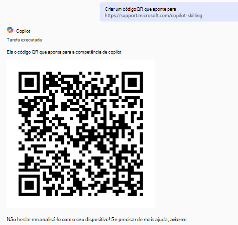 Código QR gerado usando Copilot Chat