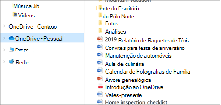 Explorador de Arquivos abrir com OneDrive-Personal selecionado