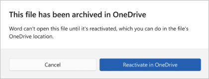 Ícone arquivado do ficheiro do OneDrive