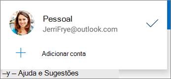 Adicionar conta no aplicativo OneDrive para Android