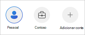 Alternar entre contas na aplicação OneDrive para dispositivos móveis