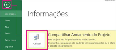 Publicar um projeto