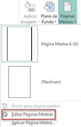 Edite suas páginas mestras no Publisher 2013.