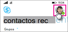 Toque no ícone da imagem para definir o status, adicionar uma nota ou encaminhar chamadas
