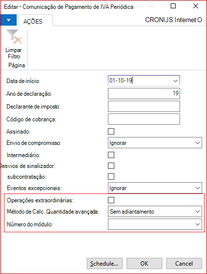Relatório periódico de comunicação de pagamento do IVA