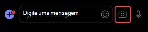 Aceda à sua câmara tocando na imagem à direita da caixa de composição.